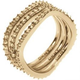 DKNY Trojitý zlatý prsten s krystaly NJ1920040, 49 mm