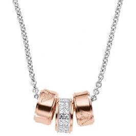 Emporio Armani Stříbrný náhrdelník s bronzovými přívěsky EG3045040