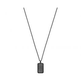 Emporio Armani Černý ocelový náhrdelník EGS2255060