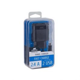 RIVACASE Nabíječka VA 4122 BD1, černá, 2 x USB, 2,4A, datový kabel micro USB,