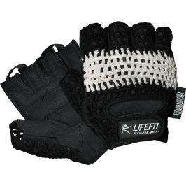 Rulyt Fitness rukavice LIFEFIT KNIT, černo-bílé, XL