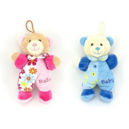 Teddies Medvěd/Medvídek chrastítko plyš 20cm asst 2 barvy 0+