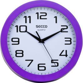 Secco Nástěnné hodiny Sweep second, rám - fialový, 25 cm,