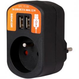 SENCOR SPC 70 BK Zás. s 2xUSB, 5V/2100mA; SPC 70 BK