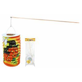 Lampion HALLOWEEN s dřevenou hůlkou, 15 cm