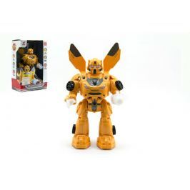 Teddies Robot chodící plast 20cm na baterie se zvukem se světlem v krabici