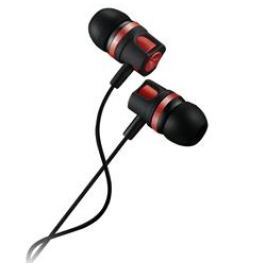 Canyon stereo sluchátka, špunty do uší, černo červená