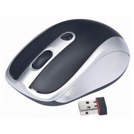Gembird bezdrátová optická myš MUSW-002, 1600 DPI, nano USB, černo-stříbrná