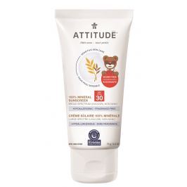 Dětský 100% minerální opalovací krém ATTITUDE (SPF 30) pro citlivou a atopickou pokožku bez vůně 75 g